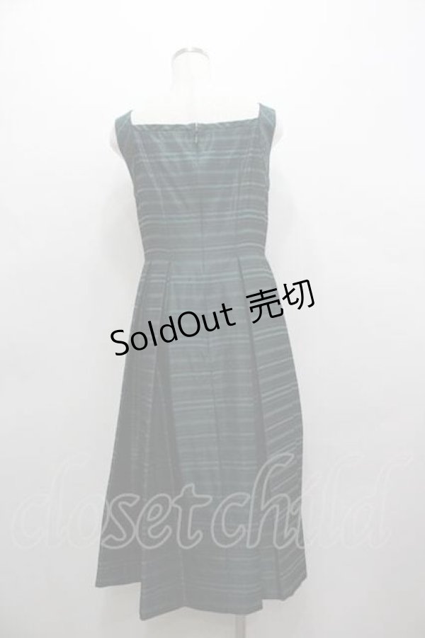 画像3: Jane Marple Dans Le Salon / ボーダーノースリーブワンピース  グリーン I-26-01-15-052-JM-OP-SA-ZI (3)