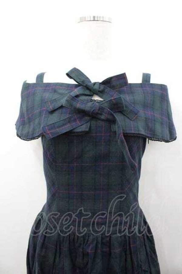画像2: Victorian maiden / タータンチェックジャンパースカート  グリーン I-26-01-15-053-CL-OP-SA-ZI (2)