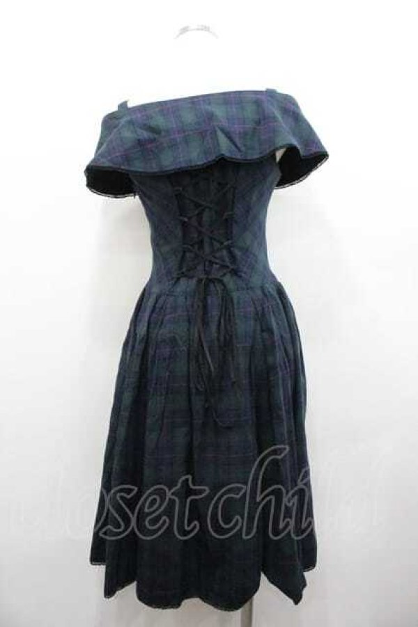 画像3: Victorian maiden / タータンチェックジャンパースカート  グリーン I-26-01-15-053-CL-OP-SA-ZI (3)