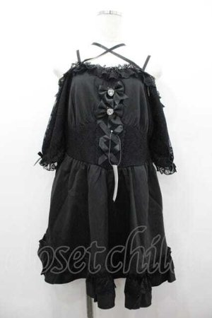 画像: DearMyLove / シャーリングバストレースアップワンピース LL 黒 I-26-01-15-055-EL-OP-SA-ZI