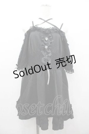 画像: DearMyLove / シャーリングバストレースアップワンピース LL 黒 I-26-01-15-055-EL-OP-SA-ZI