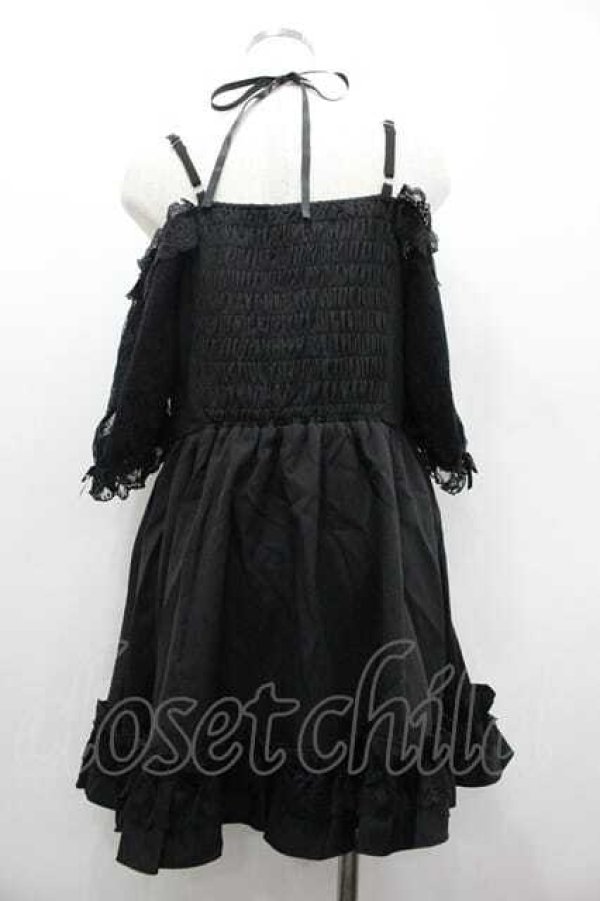 画像2: DearMyLove / シャーリングバストレースアップワンピース LL 黒 I-26-01-15-055-EL-OP-SA-ZI (2)