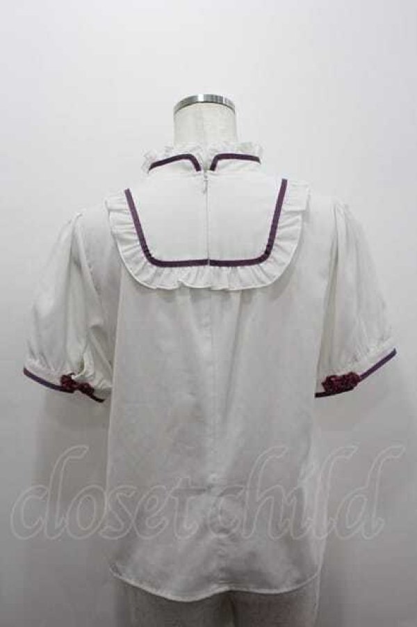 画像3: Amavel / チャイナブラウス  白Ｘ紫 I-26-01-15-006-CA-BL-SA-ZI (3)