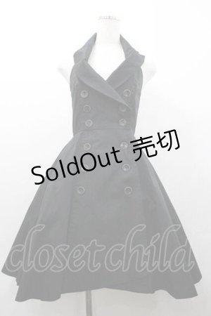 画像: Sheglit / ホルターネックベストワンピース  黒 I-26-01-15-057-EL-OP-SA-ZI