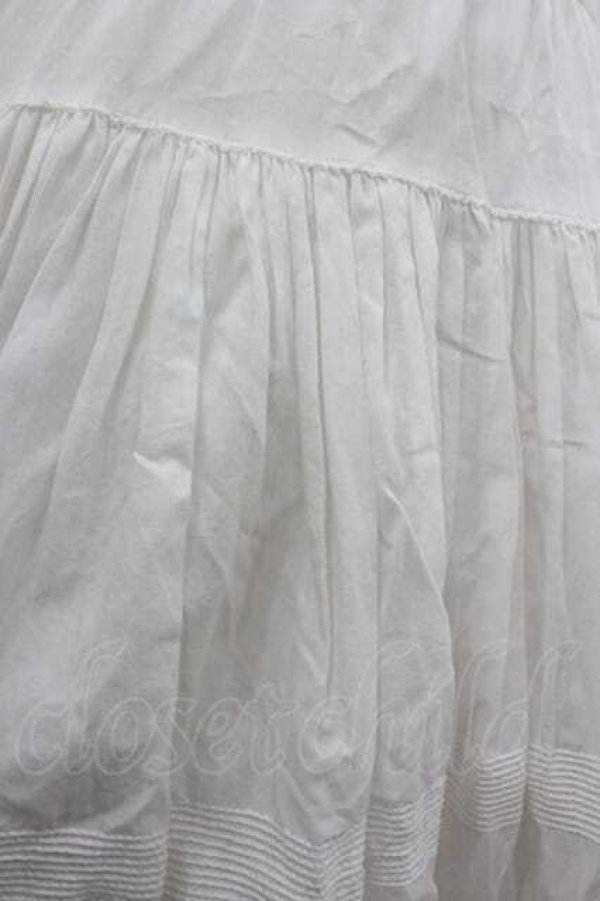 画像4: WONDERFUL WORLD / ロゴ刺繍エプロンドレス  ホワイト I-26-01-15-060-LO-OP-SA-ZI (4)