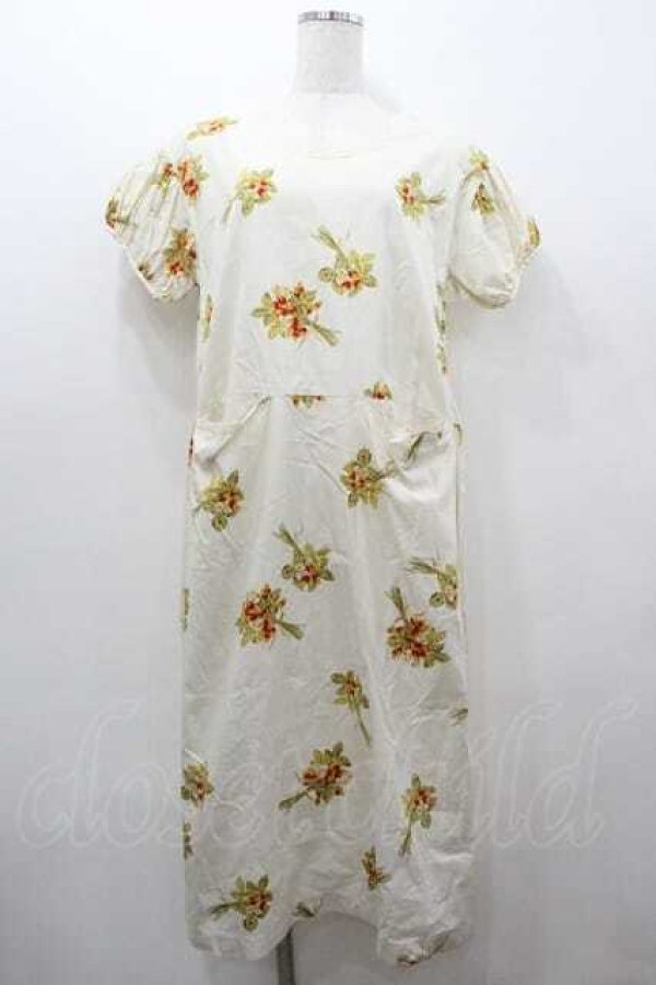 画像1: PINK HOUSE / いちごブーケプリント半袖ワンピース  アイボリー I-26-01-15-064-LO-OP-SA-ZI (1)