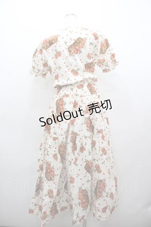 画像2: WONDERFUL WORLD / かご苺ワンピース  生成りＸ赤 I-26-01-15-065-LO-OP-SA-ZI (2)