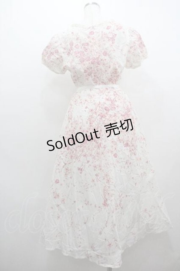 画像2: PINK HOUSE / 桜柄半袖ワンピース  ホワイト I-26-01-15-066-LO-SK-SA-ZI (2)