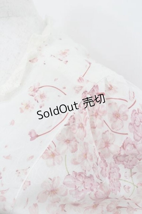 画像4: PINK HOUSE / 桜柄半袖ワンピース  ホワイト I-26-01-15-066-LO-SK-SA-ZI (4)