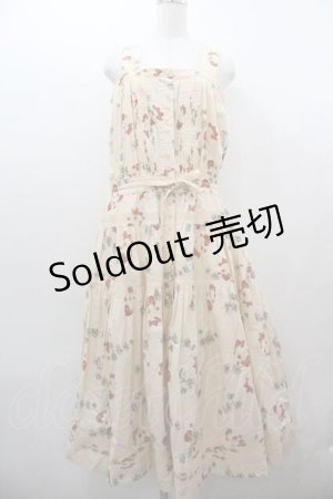 画像: WONDERFUL WORLD / 金魚プリントジャンパースカート  生成りＸ赤 I-26-01-15-067-LO-OP-SA-ZI