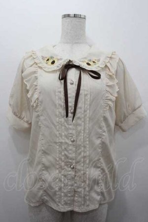 画像: axes femme POETIQUE / ヒマワリブーケ刺繍ブラウス  生成り I-26-01-15-008-AX-BL-SA-ZI