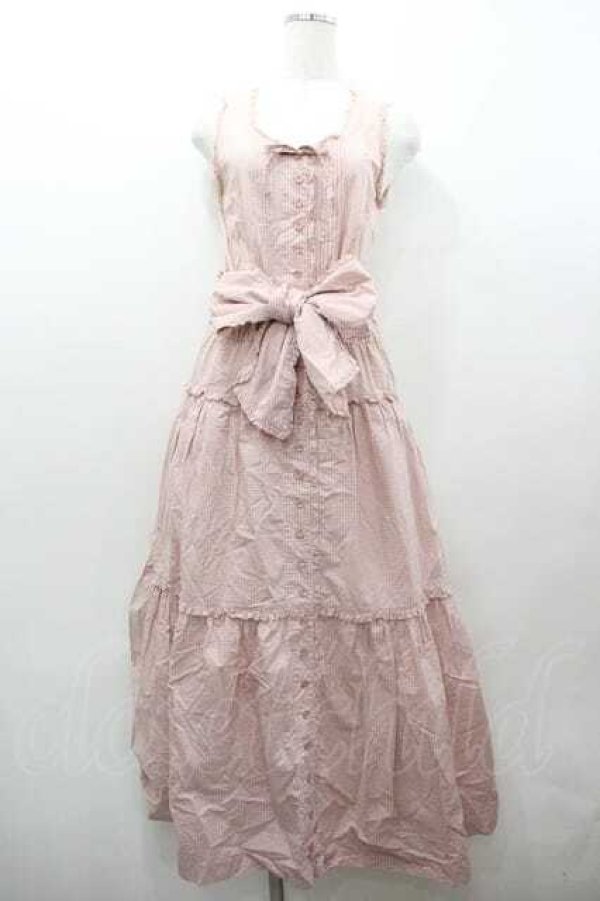 画像1: PINK HOUSE / ギンガムチェックノースリーブワンピース  ピンクチェック I-26-01-15-069-LO-OP-SA-ZI (1)