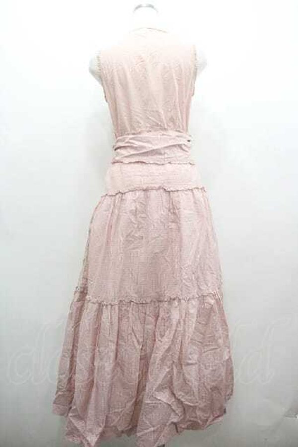 画像2: PINK HOUSE / ギンガムチェックノースリーブワンピース  ピンクチェック I-26-01-15-069-LO-OP-SA-ZI (2)