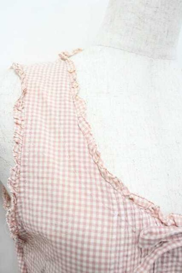 画像3: PINK HOUSE / ギンガムチェックノースリーブワンピース  ピンクチェック I-26-01-15-069-LO-OP-SA-ZI (3)