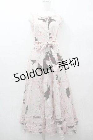 画像: PINK HOUSE / トランプうさぎさんチェックノースリーブワンピース  ピンク I-26-01-15-070-LO-OP-SA-ZI