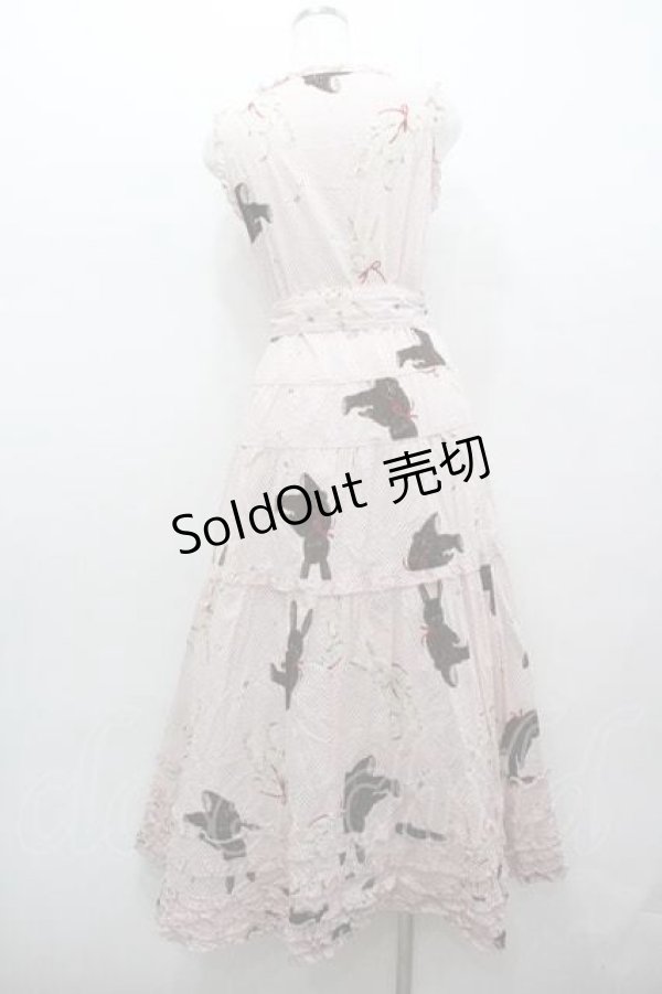 画像2: PINK HOUSE / トランプうさぎさんチェックノースリーブワンピース  ピンク I-26-01-15-070-LO-OP-SA-ZI (2)