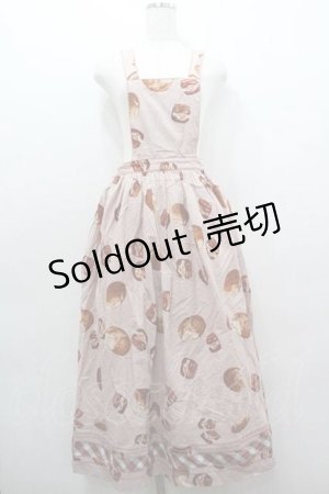 画像: PINK HOUSE / ジャム&パンプリントエプロンジャンパースカート  ピンク I-26-01-15-071-LO-OP-SA-ZI