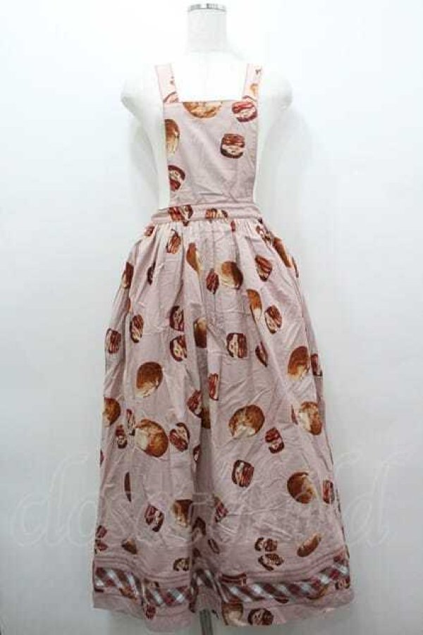 画像1: PINK HOUSE / ジャム&パンプリントエプロンジャンパースカート  ピンク I-26-01-15-071-LO-OP-SA-ZI (1)