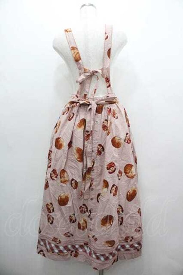 画像2: PINK HOUSE / ジャム&パンプリントエプロンジャンパースカート  ピンク I-26-01-15-071-LO-OP-SA-ZI (2)