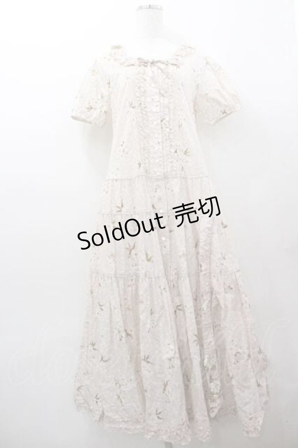 画像1: PINK HOUSE / SAKURA半袖たくし上げリボンワンピース  ピンク I-26-01-15-072-LO-OP-SA-ZI (1)