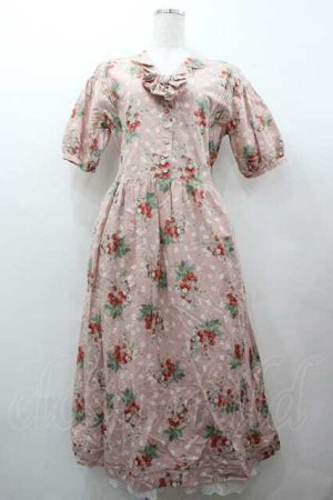 画像: PINK HOUSE / いちご柄半袖ワンピース  ピンク I-26-01-15-073-LO-OP-SA-ZI