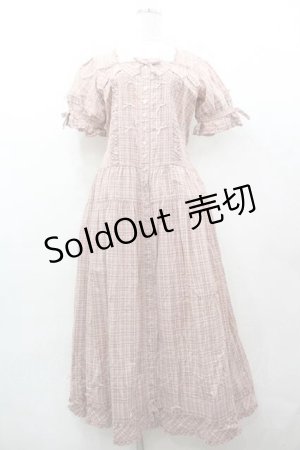 画像: PINK HOUSE / チェックリボン半袖ワンピース  ピンクチェック I-26-01-15-074-LO-OP-SA-ZI