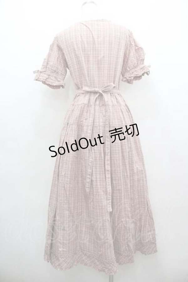 画像2: PINK HOUSE / チェックリボン半袖ワンピース  ピンクチェック I-26-01-15-074-LO-OP-SA-ZI (2)