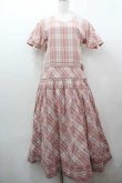 画像1: WONDERFUL WORLD / はしごリボンチェック半袖ワンピース  ピンクチェック I-26-01-15-075-LO-OP-SA-ZI (1)