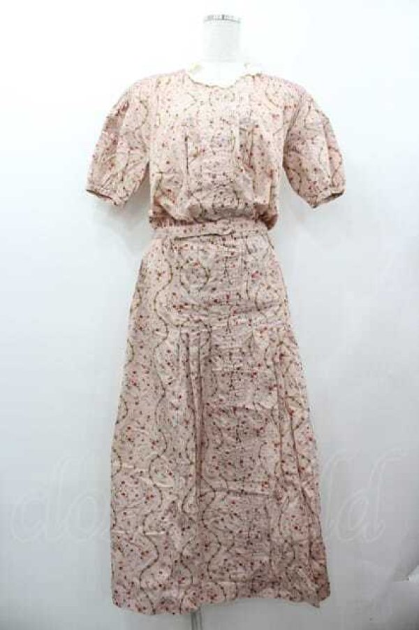 画像1: PINK HOUSE / ミニ花柄半袖ワンピース  ピンク I-26-01-15-076-LO-OP-SA-ZI (1)