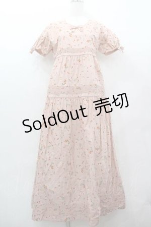 画像: WONDERFUL WORLD / さくらんぼ総柄半袖ワンピース  ピンク I-26-01-15-077-LO-OP-SA-ZI