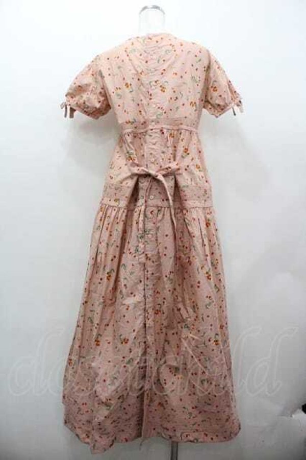 画像2: WONDERFUL WORLD / さくらんぼ総柄半袖ワンピース  ピンク I-26-01-15-077-LO-OP-SA-ZI (2)