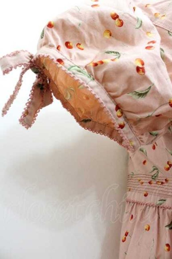 画像3: WONDERFUL WORLD / さくらんぼ総柄半袖ワンピース  ピンク I-26-01-15-077-LO-OP-SA-ZI (3)