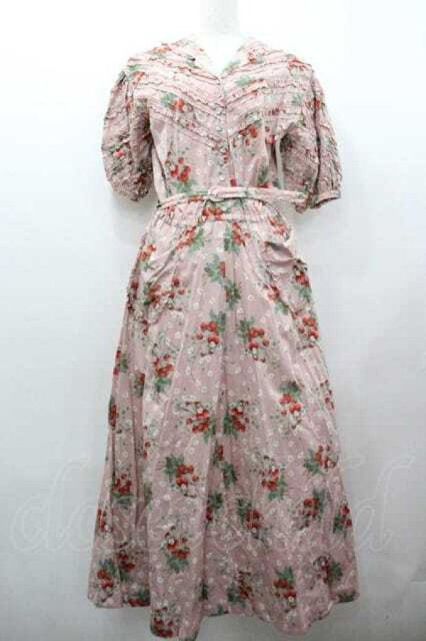 画像1: PINK HOUSE / いちご柄セーラーワンピース  ピンク I-26-01-15-078-LO-OP-SA-ZI (1)