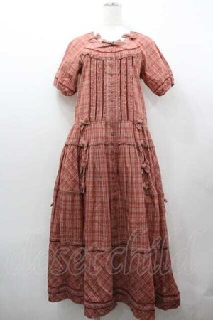 画像: PINK HOUSE / チェックハートワッペンリボン半袖ワンピース  ピンクチェック I-26-01-15-079-LO-OP-SA-ZI