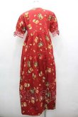 画像2: WONDERFUL WORLD / ジャム瓶フルーツ柄半袖ワンピース  赤 I-26-01-15-080-LO-OP-SA-ZI (2)