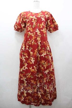 画像: WONDERFUL WORLD / 金魚柄半袖ワンピース  赤 I-26-01-15-081-LO-OP-SA-ZI