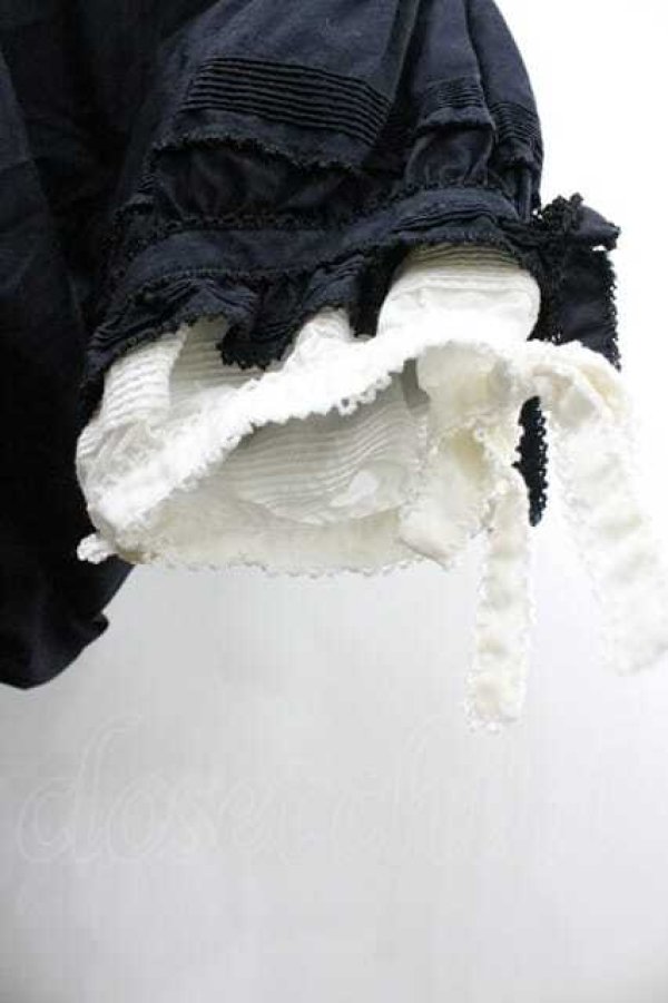 画像3: WONDERFUL WORLD / 二重袖半袖ワンピース  ブラック I-26-01-15-084-LO-OP-SA-ZI (3)