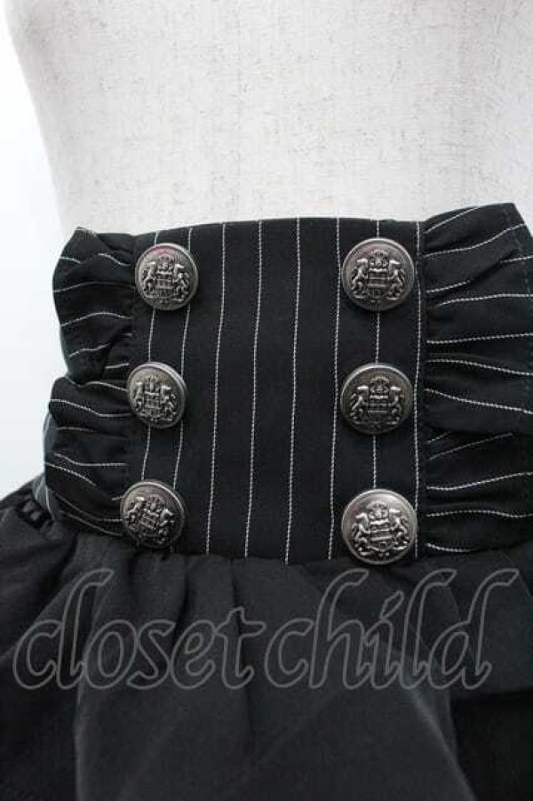 画像3: Chalmiere / ストライプフリルスカート M ブラック I-26-01-15-085-0-SK-SA-ZI (3)