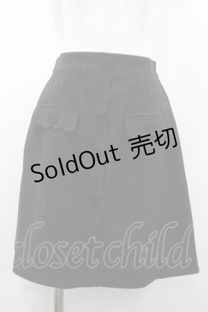 画像: Ank Rouge / フロントボタンミニスカート  黒 I-26-01-15-086-CA-SK-SA-ZI