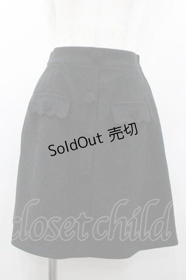 画像1: Ank Rouge / フロントボタンミニスカート  黒 I-26-01-15-086-CA-SK-SA-ZI (1)