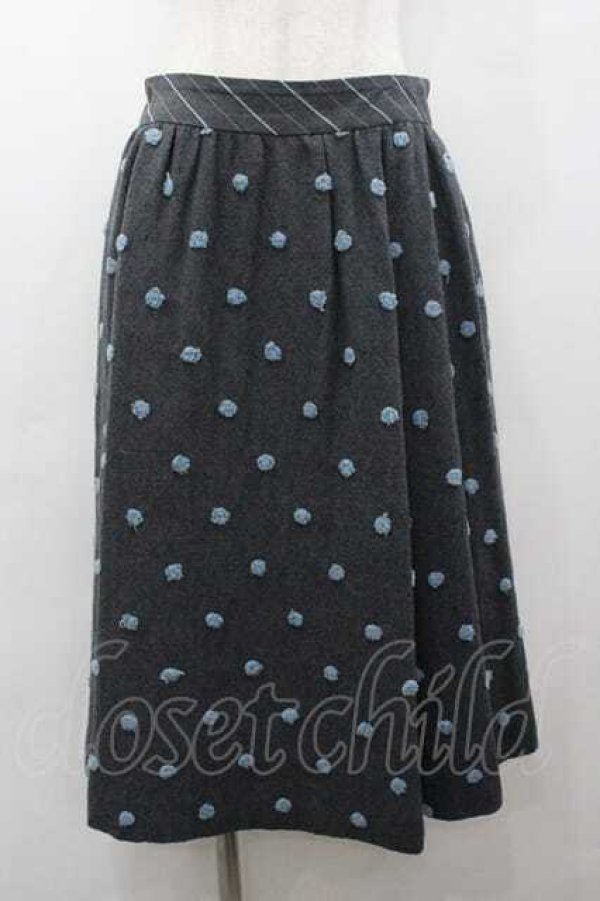 画像1: Jane Marple / ドットスカート  グレーＸサックス I-26-01-15-087-JM-SK-SA-ZI (1)