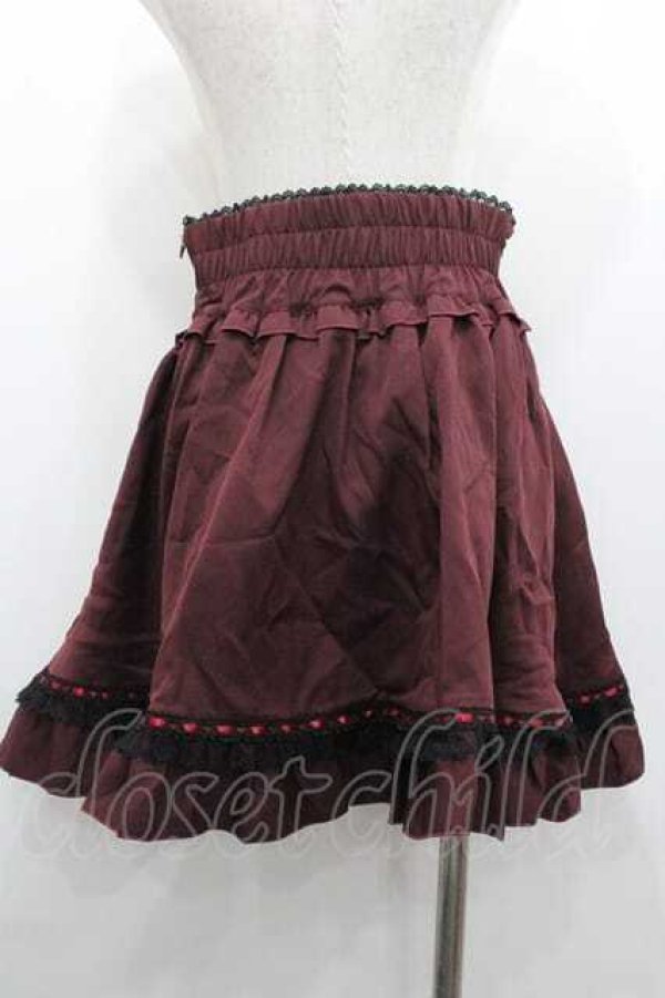 画像2: DearMyLove / ハートリボンビジューフリルスカート L ボルドー I-26-01-15-088-EL-SK-SA-ZI (2)