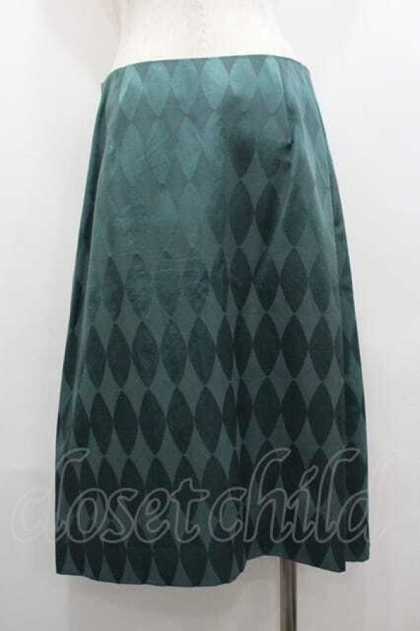 画像2: Jane Marple Dans Le Salon / オーバルジャガードタックスカート  グリーン I-26-01-15-089-JM-SK-SA-ZI (2)