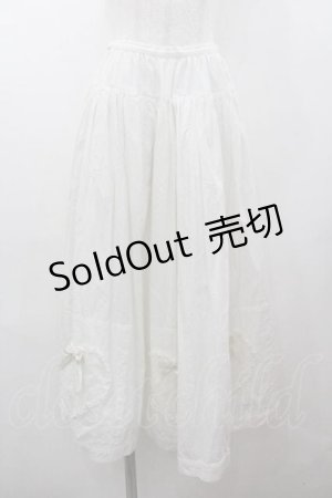画像: PINK HOUSE / 裾ロゴリボンチュールハートスカート  白 I-26-01-15-090-LO-SK-SA-ZI