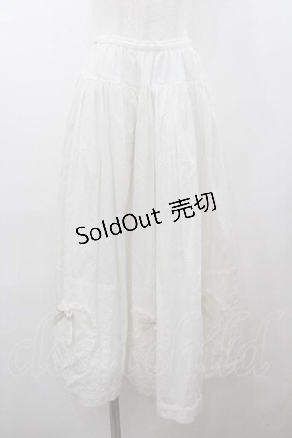 画像1: PINK HOUSE / 裾ロゴリボンチュールハートスカート  白 I-26-01-15-090-LO-SK-SA-ZI (1)