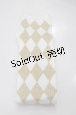 画像: BABY,THE STARS SHINE BRIGHT / ON ダイヤ柄オーバーニー  白Ｘゴールド I-26-01-15-091-BA-ZA-SA-ZI