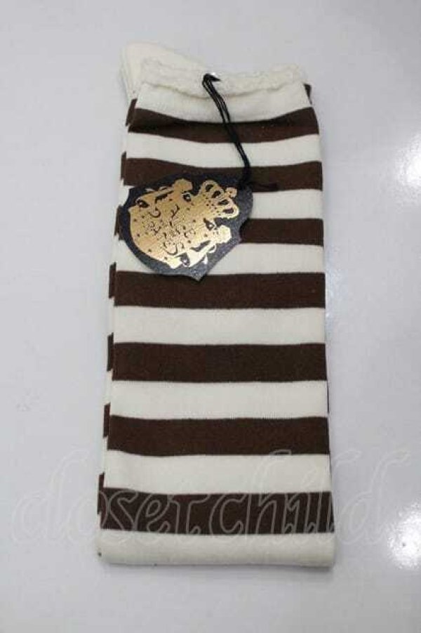 画像1: ALICE and the PIRATES / A/Pボーダーオーバーニーソックス  ブラウン I-26-01-15-092-PA-ZA-SA-ZI (1)