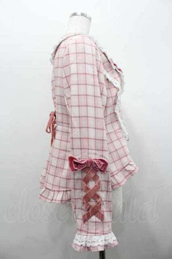 画像3: Chalmiere / タータンチェックジャケット M ピンク I-26-01-15-010-0-JA-SA-ZI (3)