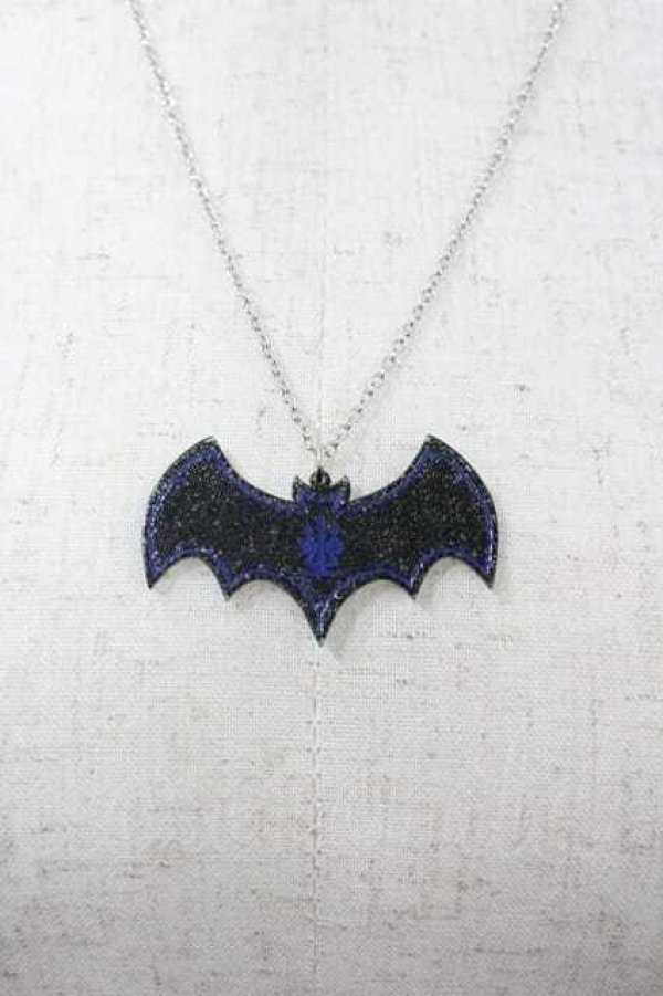 画像1: Moi-meme-Moitie / 蝙蝠ロゴアクリルネックレス  黒 I-26-01-15-094-MO-AC-TE-ZI (1)