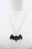 画像2: Moi-meme-Moitie / 蝙蝠ロゴアクリルネックレス  黒 I-26-01-15-094-MO-AC-TE-ZI (2)